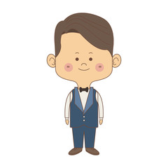 young happy groom man wear suit married