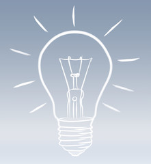 Hand-drawn lightbulb sketch