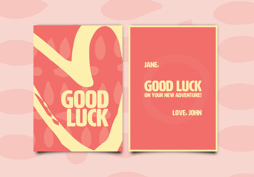Good Luck Greeting Card Layout 1