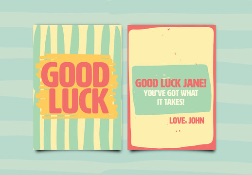 Good Luck Greeting Card Layout 2