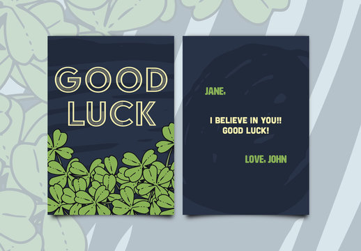 Four Leaf Clover Greeting Card Layout 1