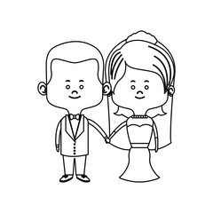 cute couple husband wife in wedding suit happy together