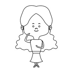 cute cartoon woman pretty elegant clothes