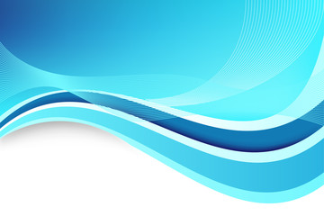 Fototapeta premium Beautiful vector abstract blue background with waves