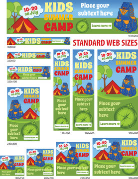 Kids Summer Camp Web Banners Set