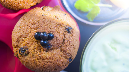 Fruitcake. Ice cream, mango.