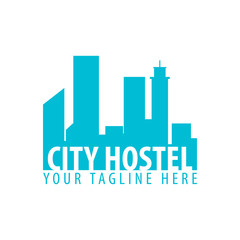 Hostel logo. Hotel logo. Travel rest place. Vector illustration.