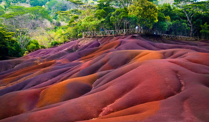 Seven colored earths in Mauritius - obrazy, fototapety, plakaty