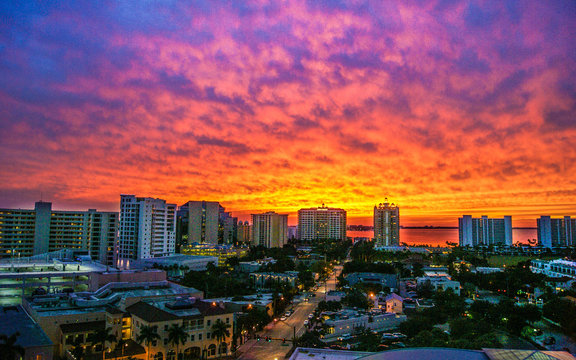 Downtown Sarasota, Florida At Sunset