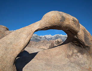Mount Whitney seen through Mobius Arch
