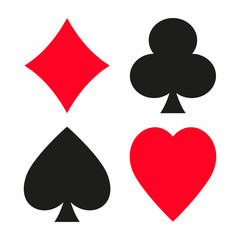 Set of vector symbols of playing cards suit.