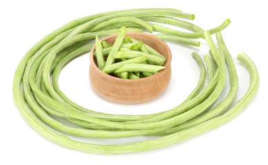 green beans isolated on white background