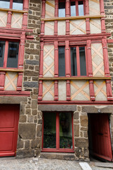 Facade of traditional Breton houses