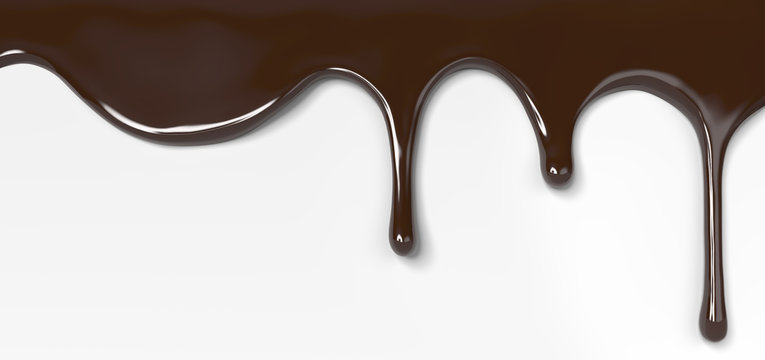 milk chocolate pouring isolated, 3d illustration