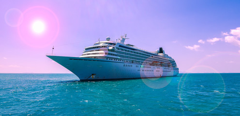 Cruise ship on the ocean.