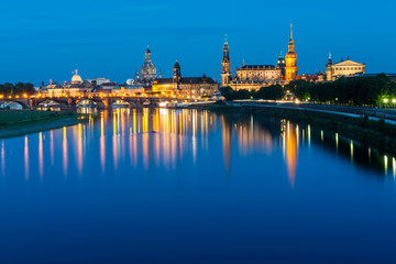 Skyline of Dresden at dusk