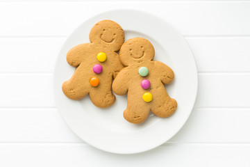 Two gingerbread men.