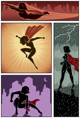 Super Heroine Banners 3 / Set of 4 super heroine banners. 