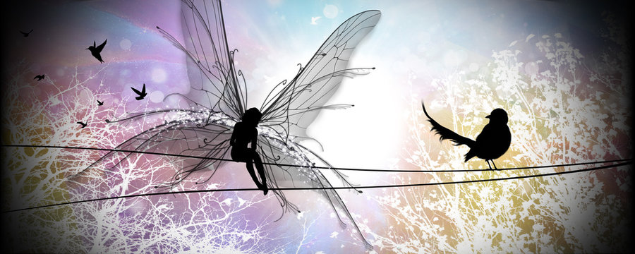 Real Fairy in our world silhouette art photo manipulation