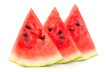 Slices of watermelon isolated on white background