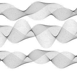 Design element wavy ribbon from many parallel lines37