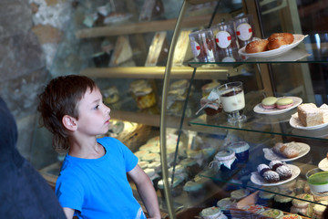 Boy in culinary shop