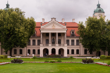 Second-Empire-style decor Kozłówka Palace from 18th century surrounded by french garden