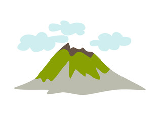 Volcano vector icon. Icelandic schematic nature, isolated on white background