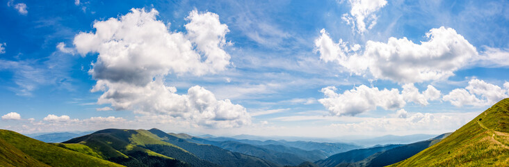 gorgeous cloudscape over the mountain ridge tops