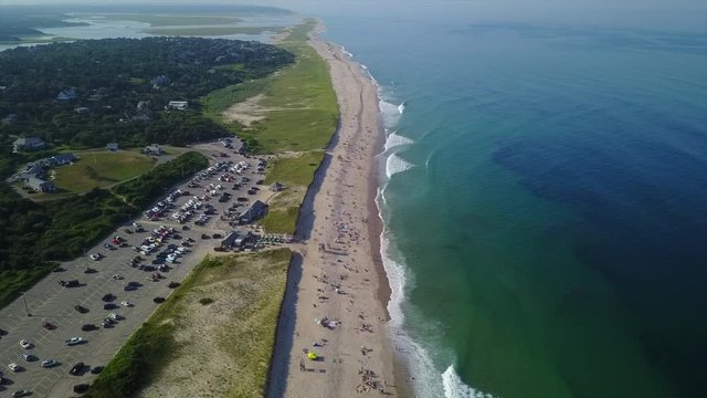 Aerial of Popular Beach on Cape Cod, Massachusetts