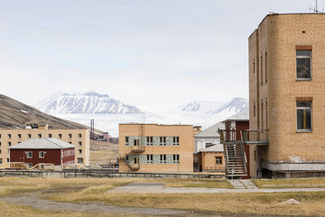 The abandoned russian mining town Pyramiden in Svalbard, Spitsbergen, Norway