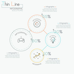Modern business circle origami style options banner.