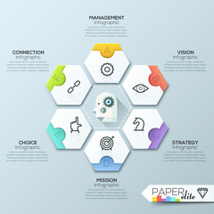 Vector Infographic report template made from lines and icons