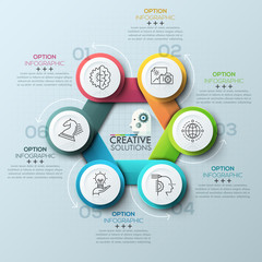 Modern spiral infographics options banner
