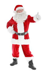 Authentic Santa Claus standing on white background