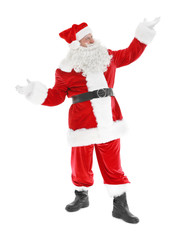 Authentic Santa Claus standing on white background