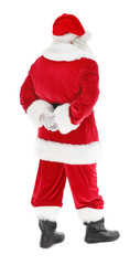 Authentic Santa Claus standing on white background