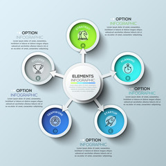 Fototapeta premium Arrow circle infographics template.