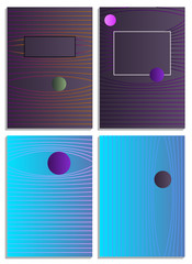 Posters with abstract forms, geometric style 80's, memphis. Retro-art for covers, banners, flyers and posters