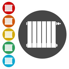 Radiator icons set - vector Illustration 