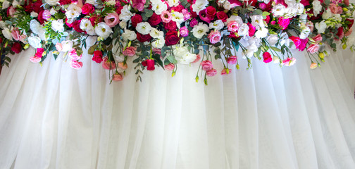 Wedding decoration with fresh flowers
