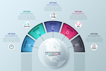 Circular infographic design template