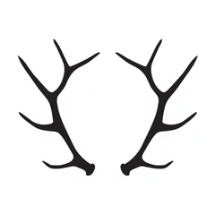  black silhouette of deer antlers- vector illustration © chrupka