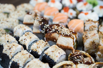 sushi plate close up