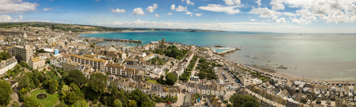 Aerial panorama of Penzance