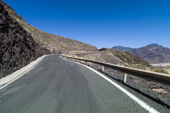 Historic West Coast Road On Gran Canaria GC-200 From Puerto De Las Nieves.