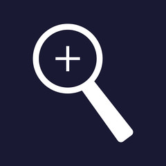 Vector icon of a magnifying glass,  zoom