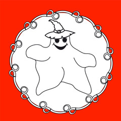 Funny ghost hat card.