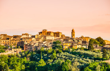 Siena panoramic view of old italian town, Tuscany,Italy.