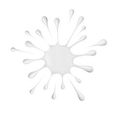 Splashing milk on white background. Milky blob.